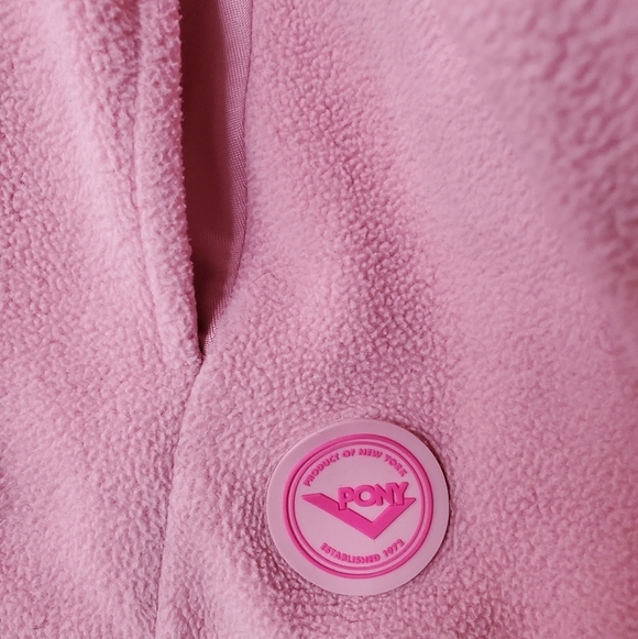 Womens Pony Pink Quarter Zip Fleece Pullover Size Extra Large - Picture 2 of 7